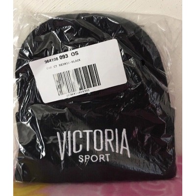 Victoria Secret Sport VSX Logo Knit Beanie Hat Black Brand New  eb-18798363